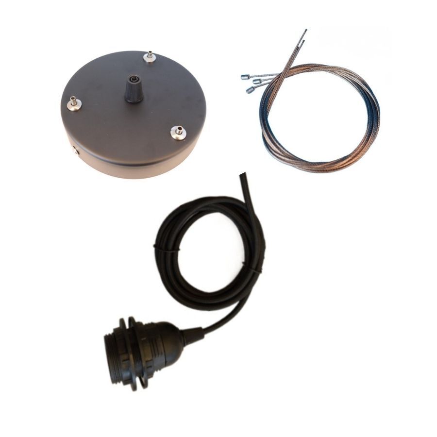 Suspension Set Black 1-Light 2m