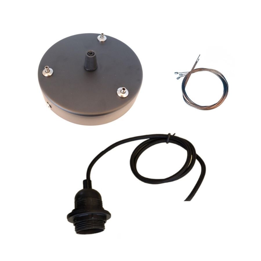 Suspension Set Black 1-Light 1m