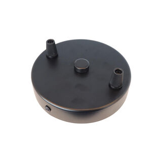 Ceiling Rose 120 mm BLACK  - 2 Cordgrips