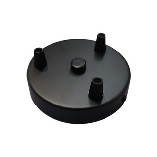 Ceiling Rose 120 mm BLACK - 3 Cordgrips