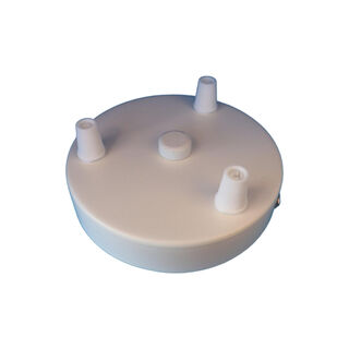 Ceiling Rose 120 mm WHITE - 3 Cordgrips