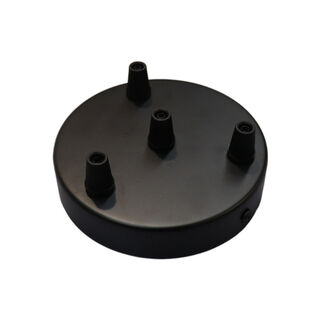 Ceiling Rose 120 mm BLACK - 4 Cordgrips