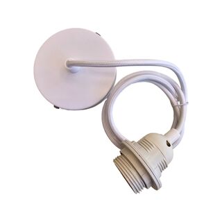 Cord Set White Cloth 1m