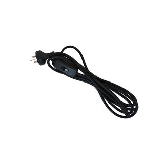3-Core Cloth Cord Set 3.5 m Switched BLACK