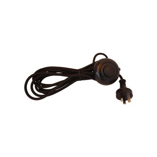 3-Core Cloth Cord Set 4 m Floor Switch BLACK